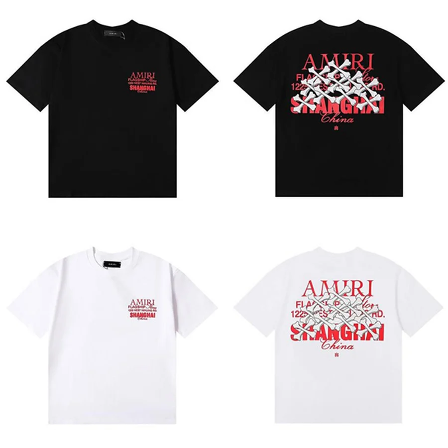 Amiri Black, White Stacked Bone Graphic T-Shirt