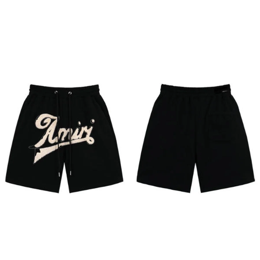 Black And White Split Bandana Floral Print Shorts — Black