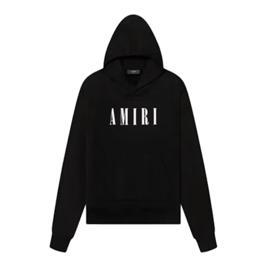 Amiri Black Logo Print Cotton Hoodie