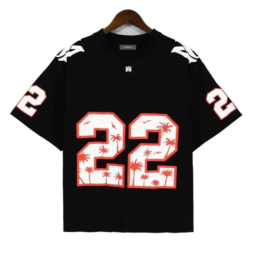 Amiri Black Jersey Style Palm Trees T-Shirt