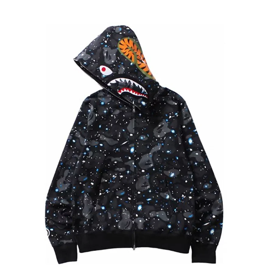 BAPE Black Galaxy Camo Shark Hood Jacket