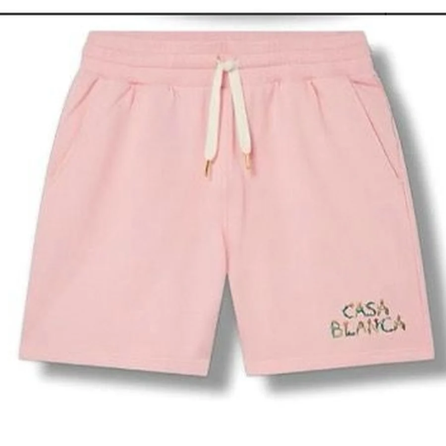 Casablanca Pink Minimalist Drawstring Sweat Shorts Shorts
