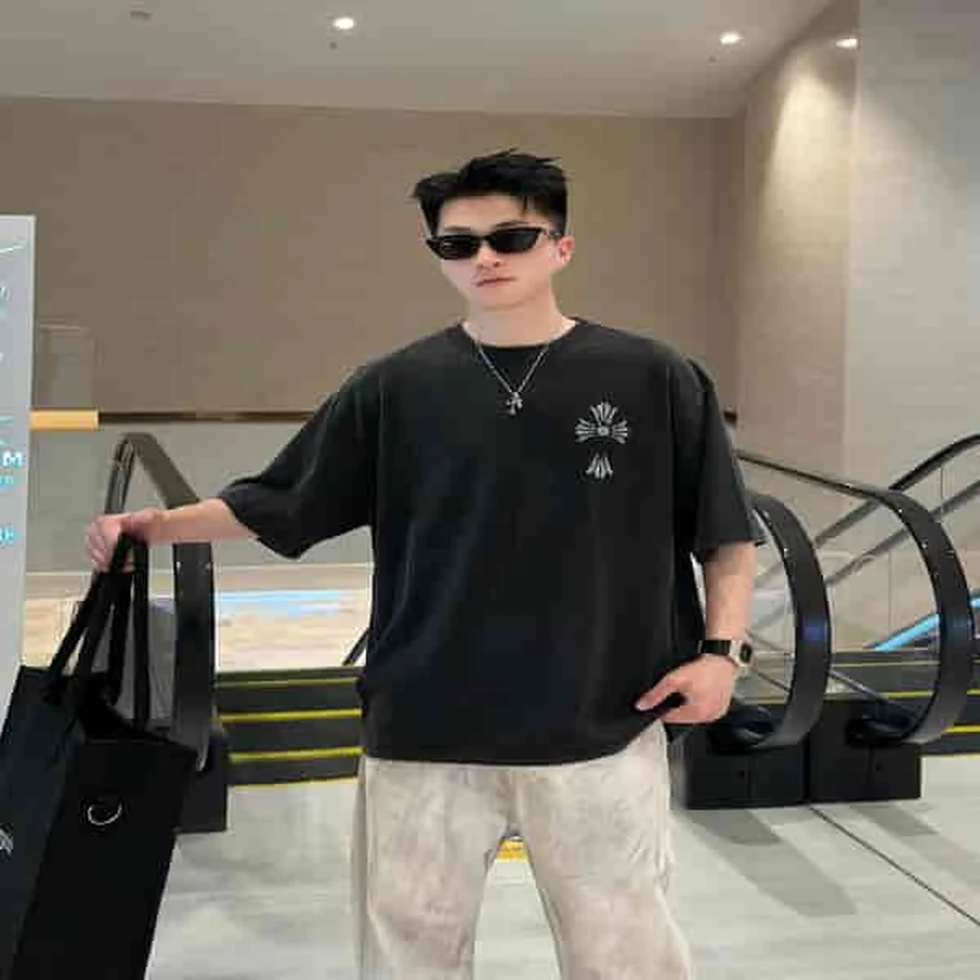 Chrome Hearts Black Small Chest Cross Logo T-Shirt