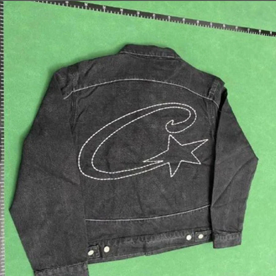 Corteiz Black Contrast Stitched Denim Jacket Jacket