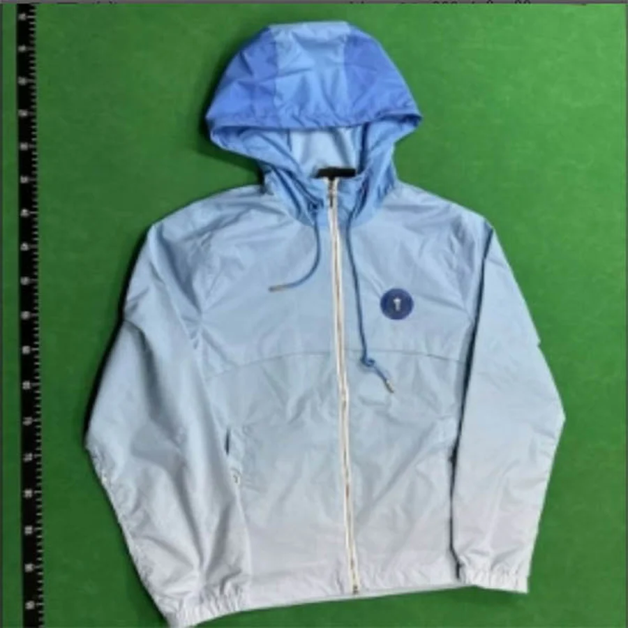 Corteiz Light Blue Gradient Windbreaker With Logo Jacket