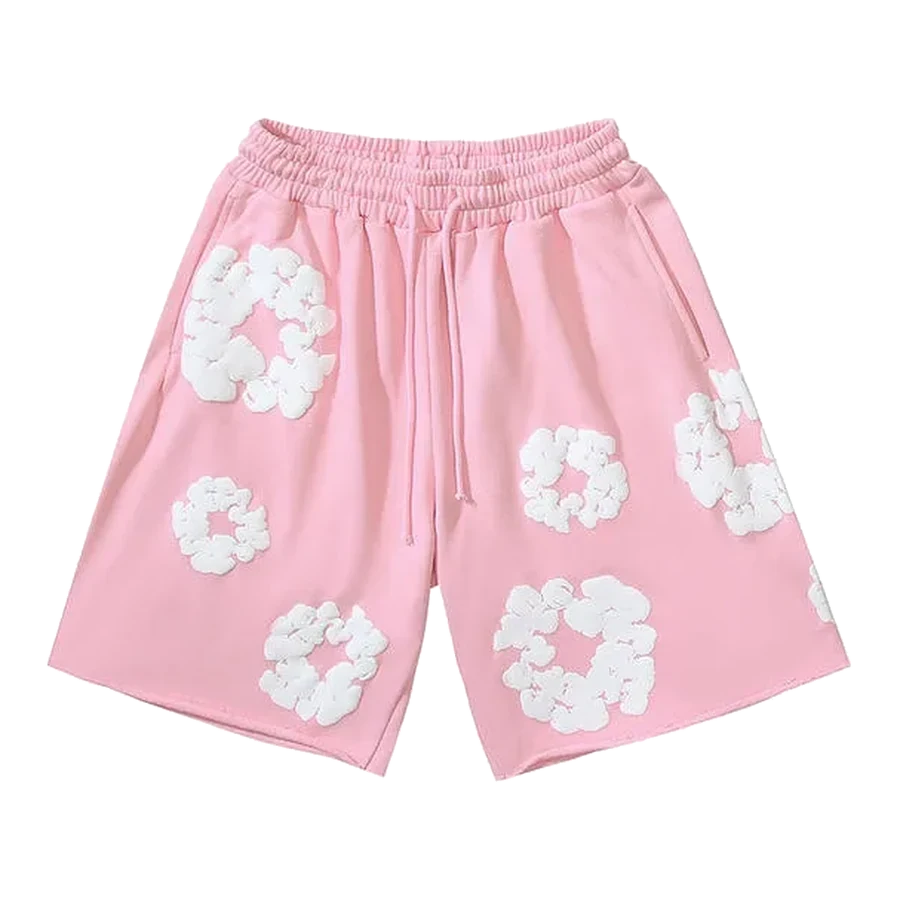 Denim Tears Pink Wreath Graphic Fleece Shorts
