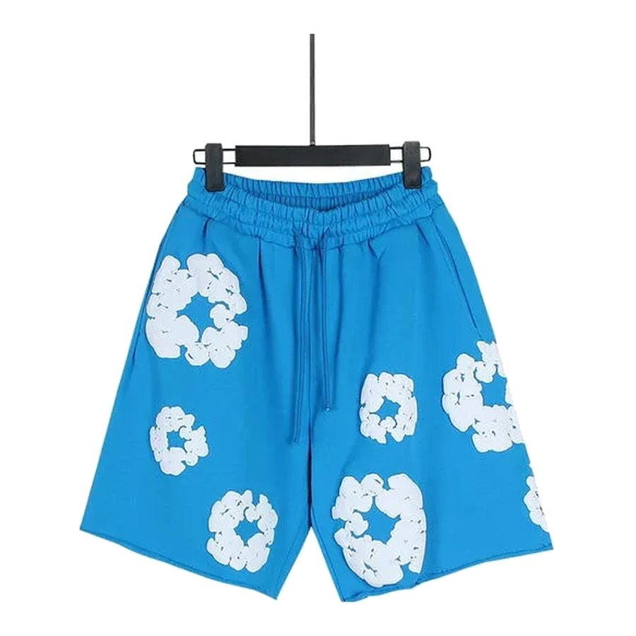 Denim Tears Blue Floral Print Cotton Shorts