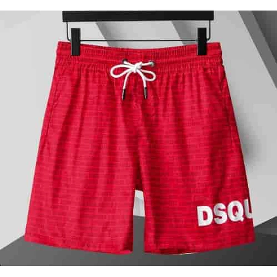 DSQUARED2 Red Horizontal Textured Stripes Shorts