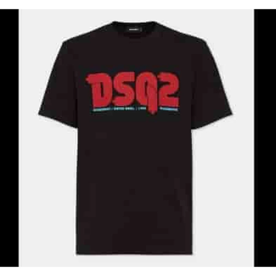 DSQUARED2 Black Large Red Block Lettering T-Shirt