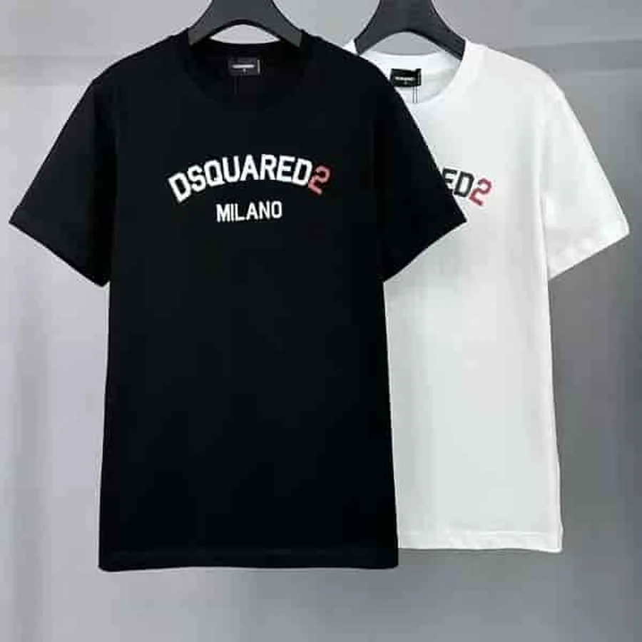 DSQUARED2 Black, White Arched Brand Name Text T-Shirt