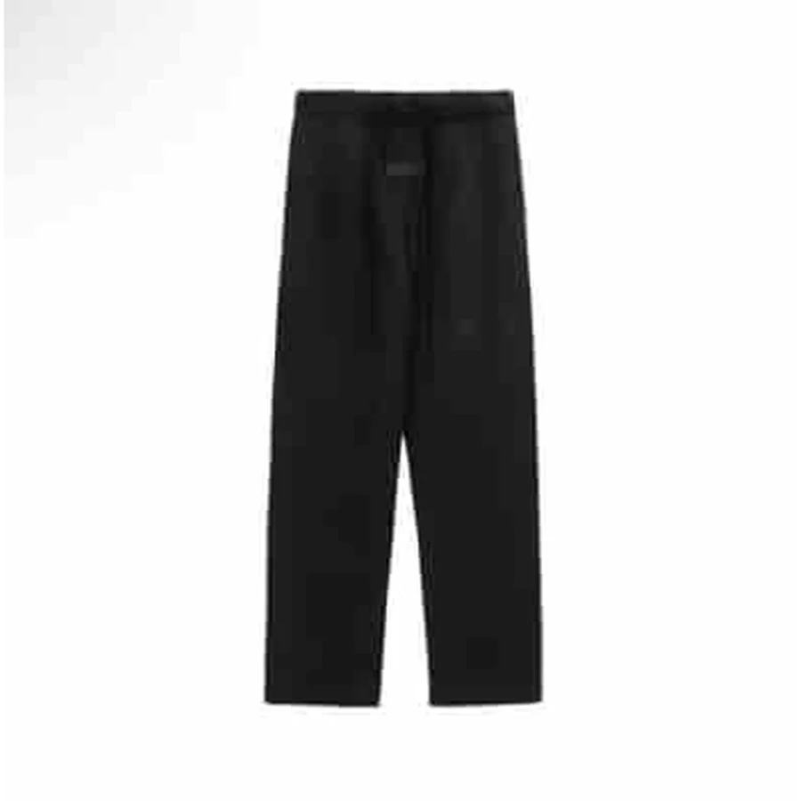 Black Minimalist Solid Sweatpants Sweatpants — Black