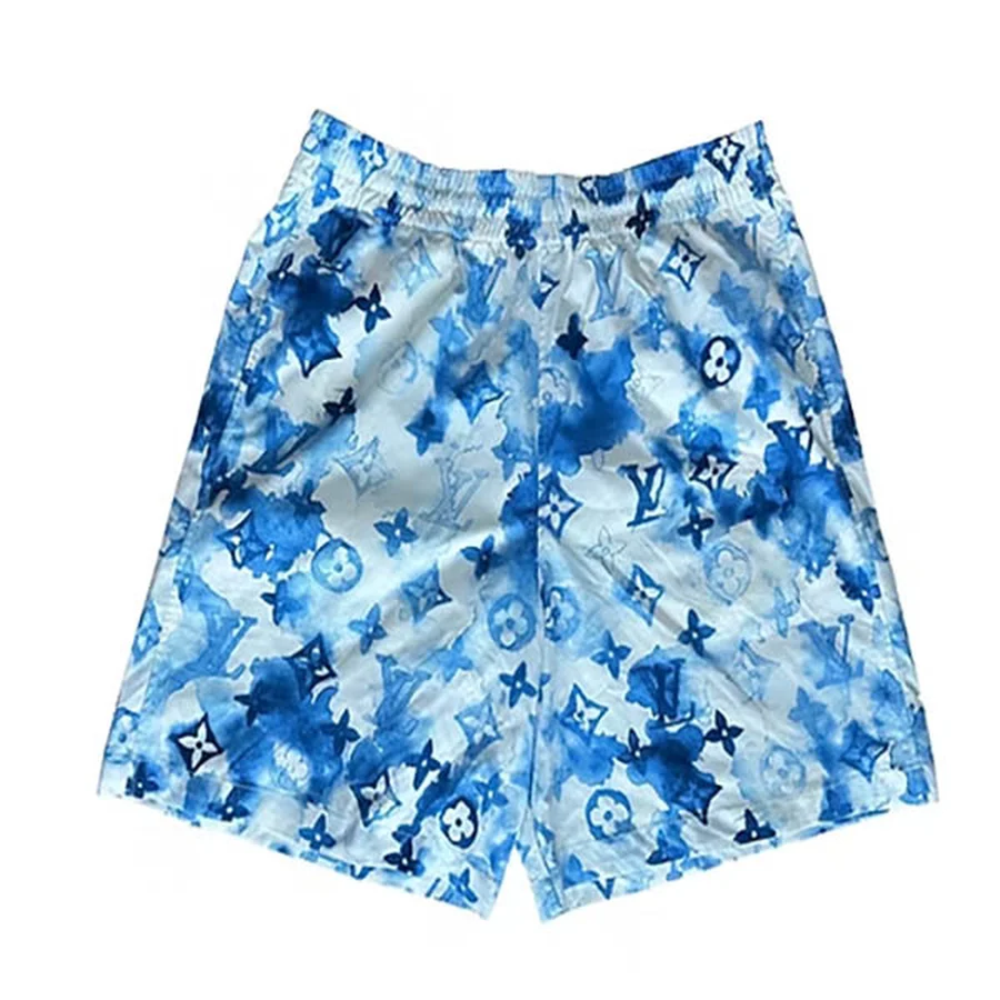 Louis Vuitton White, Blue Watercolor Monogram Print Shorts