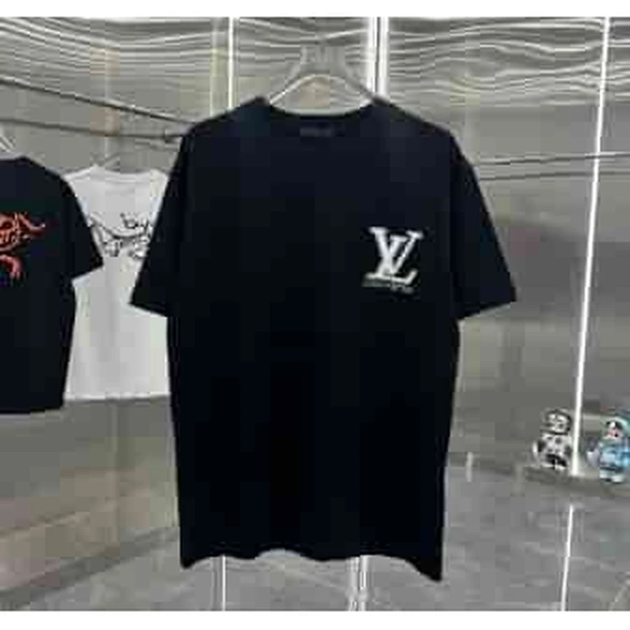 Louis Vuitton Black Minimalist Logo Tee T-Shirt