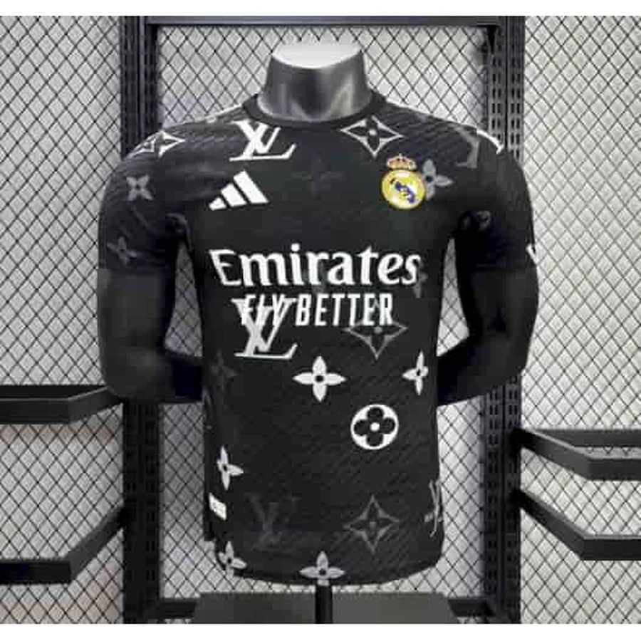 Louis Vuitton Black, White Monogram Soccer Jersey Mashup T-Shirt