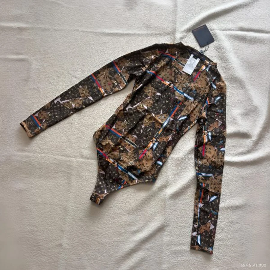 Louis Vuitton Brown Monogram Print Bodysuit Piece
