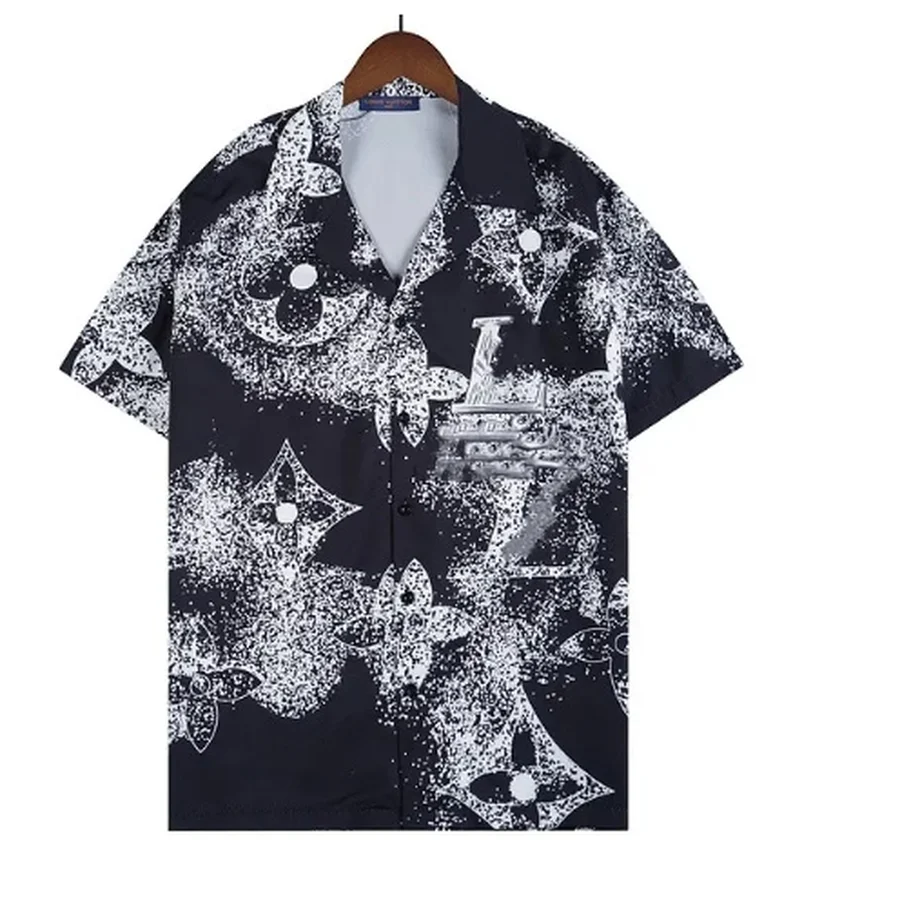 Louis Vuitton Black/White Splatter Monogram Print Shirt