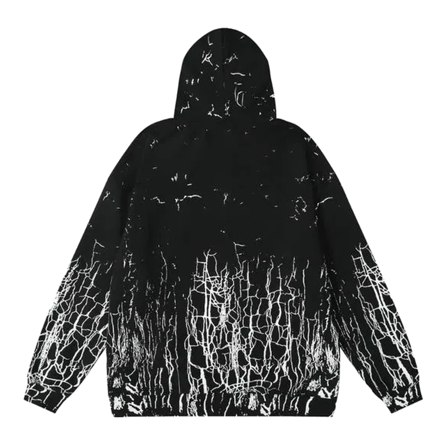 Northern Peak Black Crushed Crystal Print Hoodie