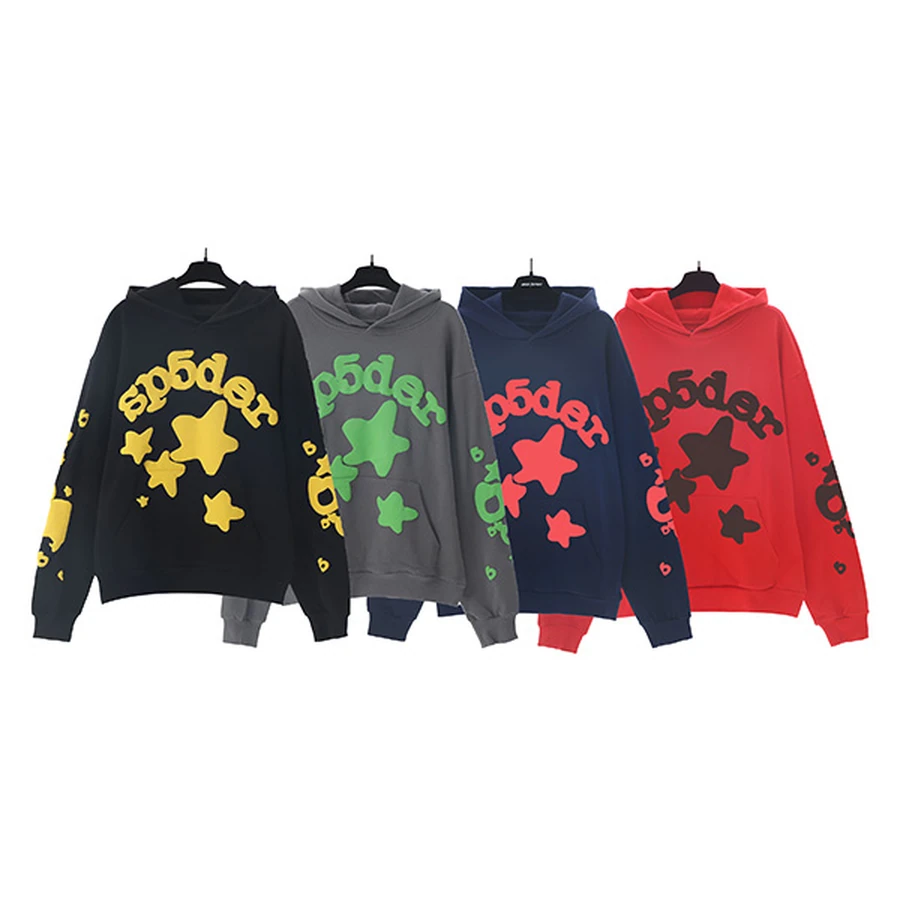 Sp5der Multi-Color Star Graphic Hoodie