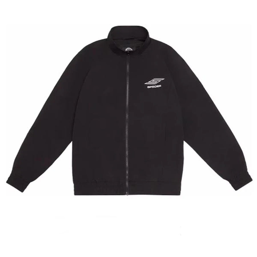 Sp5der Black Plain Logo Graphic Jacket