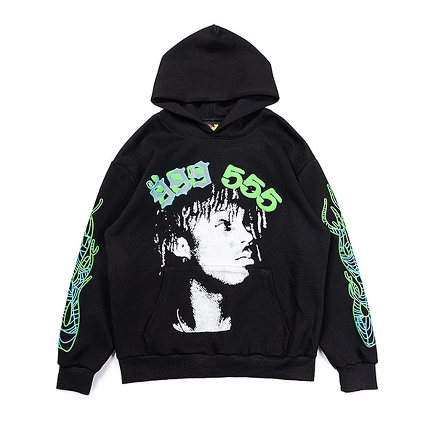 Sp5der Black 999 555 Graphic Hoodie