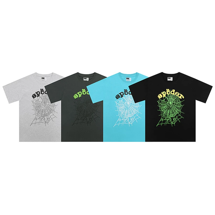 Sp5der Multi-Color Spider Web Graphic T-Shirt