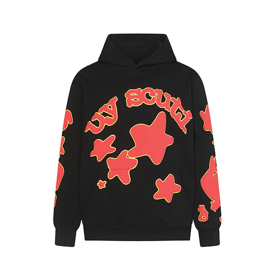 Sp5der Brown Spider Web Graphic Hoodie