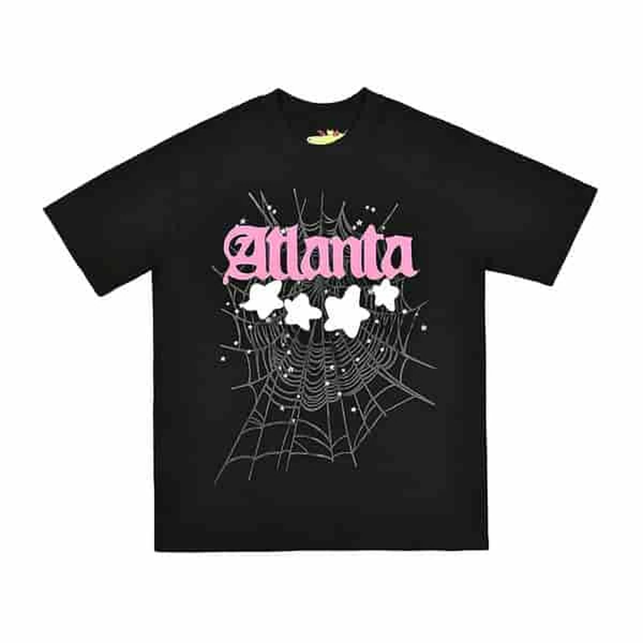 Sp5der Black Atlanta Star Web T-Shirt
