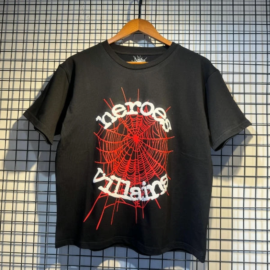 Sp5der Black Heroes Villains Spider Web Graphic T-Shirt