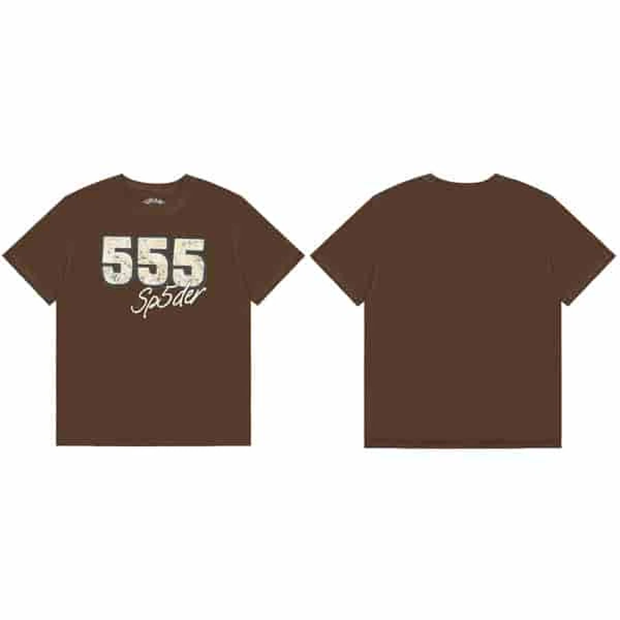 Sp5der Brown 555 Spider Graphic T-Shirt