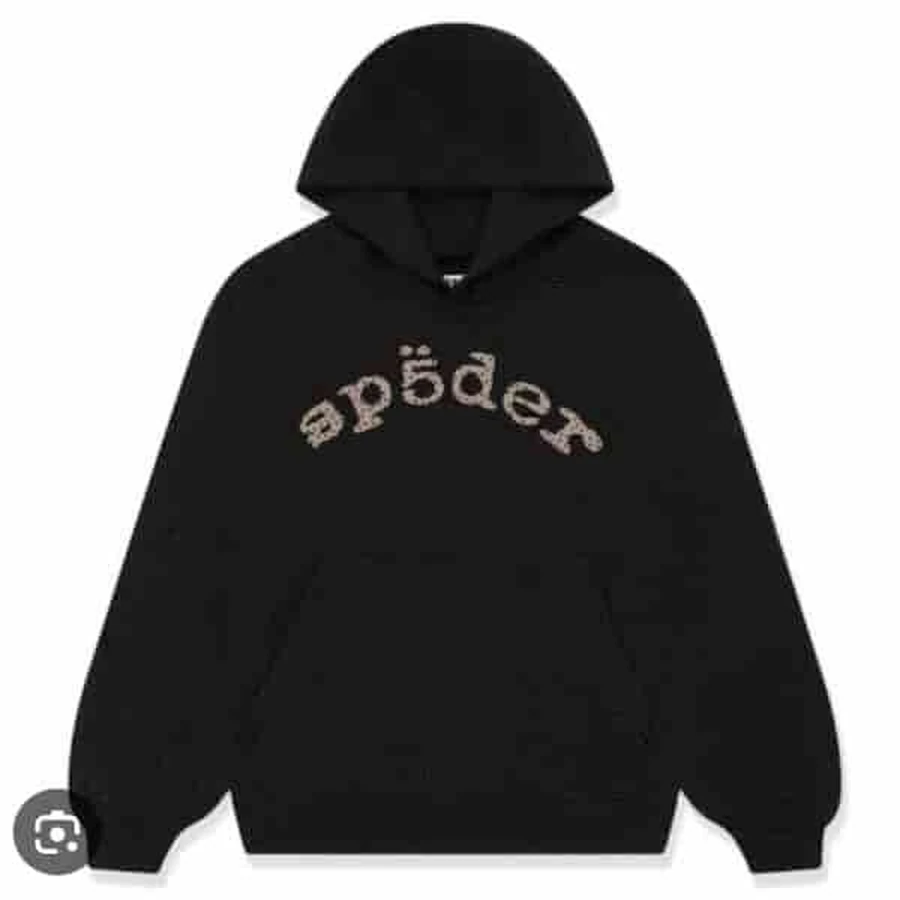Sp5der Black Punk Graphic Logo Hoodie
