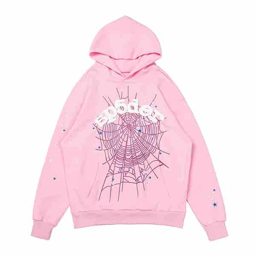 Pink Sp5der Web Print Hoodie
