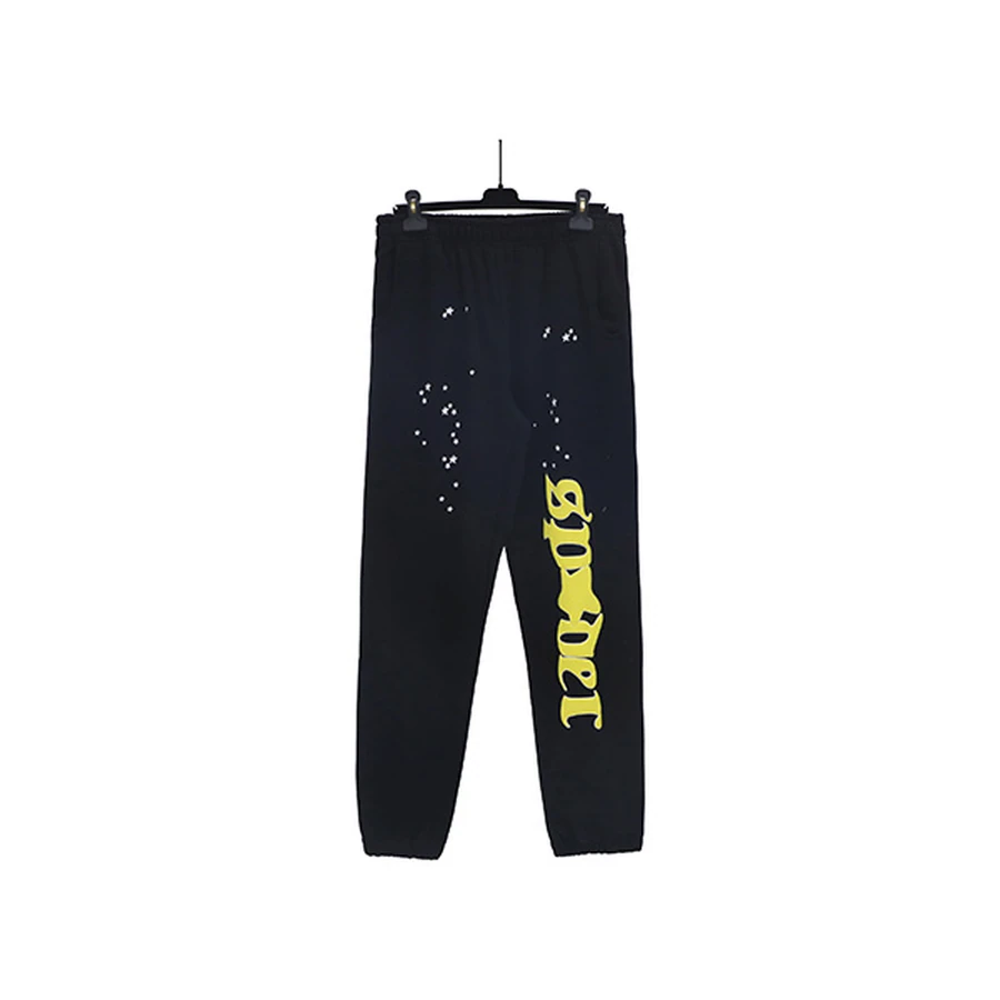 Sp5der Black Logo Star Tracksuit Pants