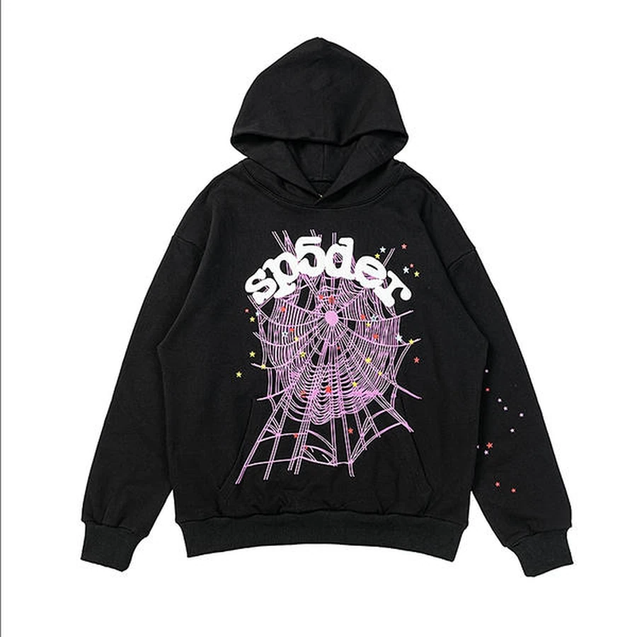 Sp5der Black Web Graphic Hoodie