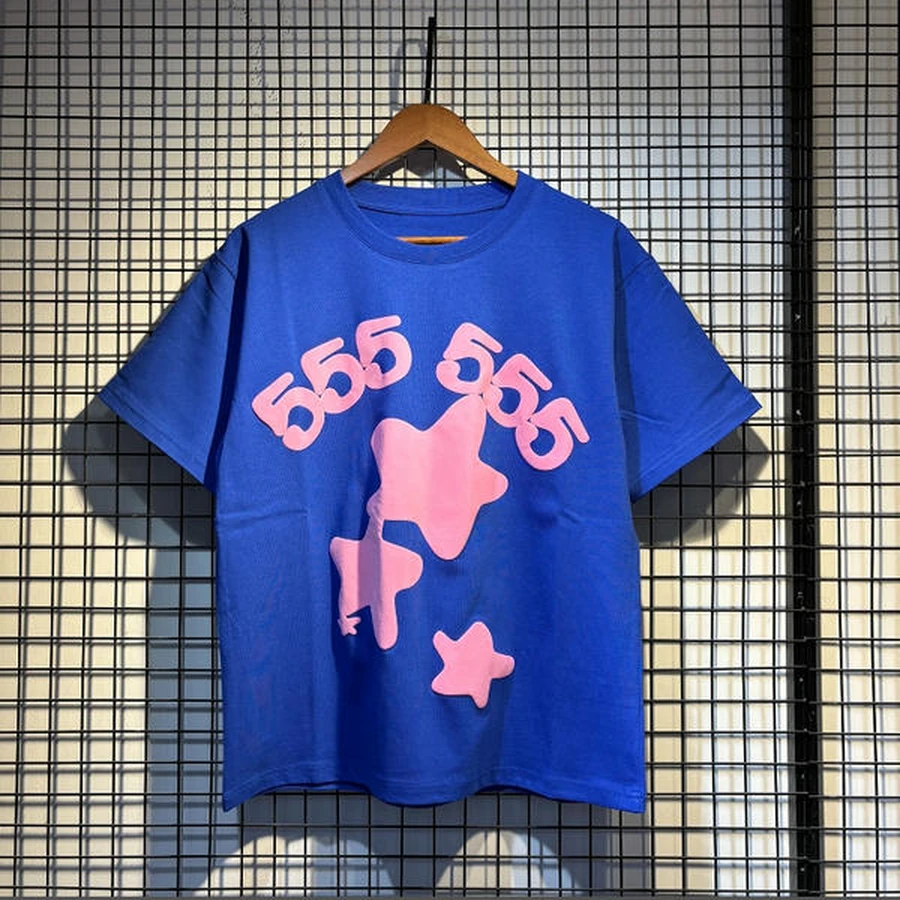 Sp5der Blue Star Graphic T-Shirt 2
