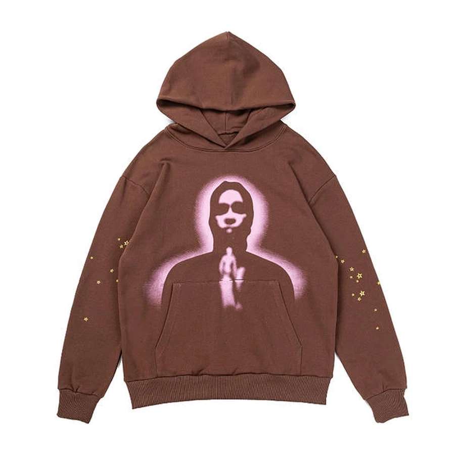 Brown Sp5der Graphic Pullover Hoodie