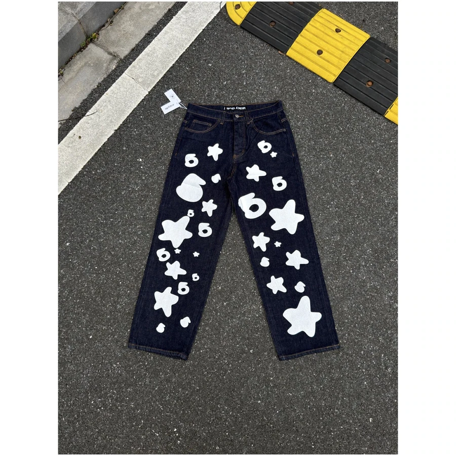 Sp5der Blue Star Graphic Jeans 2