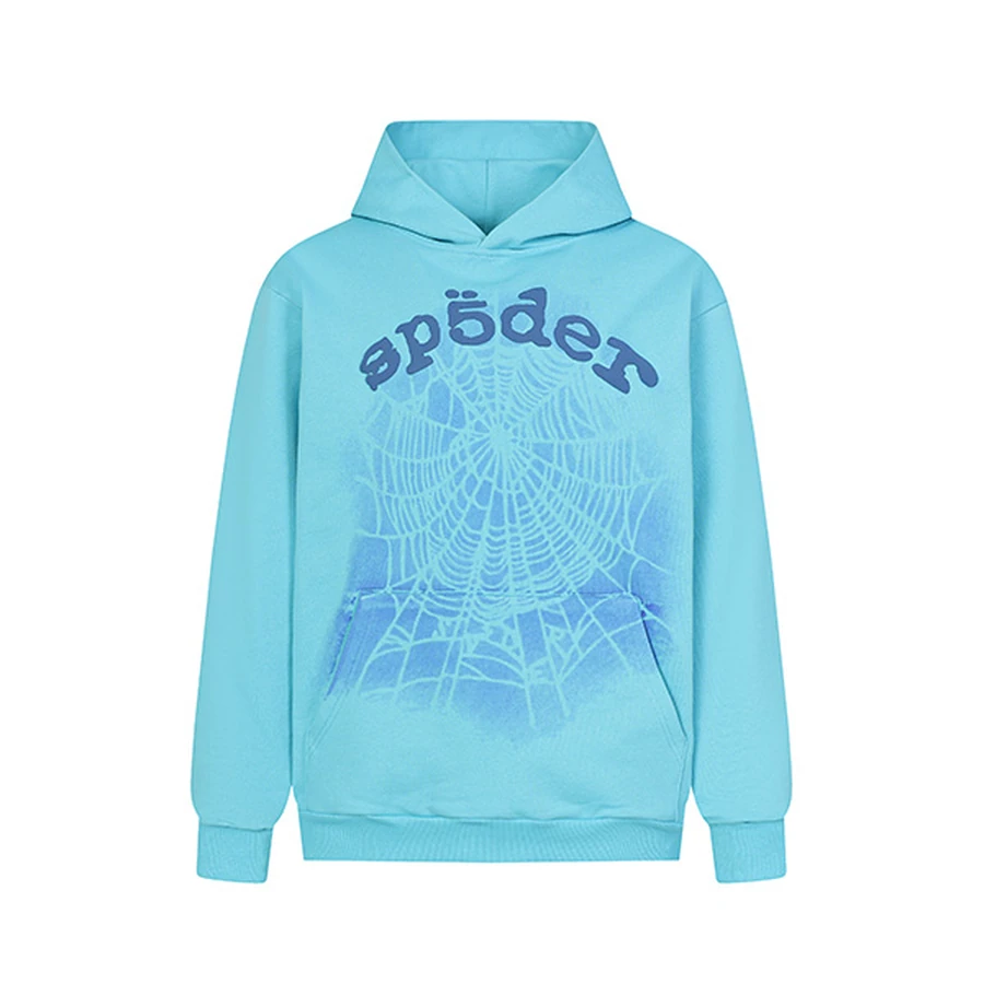 Sp5der Grey Graphic Star Hoodie