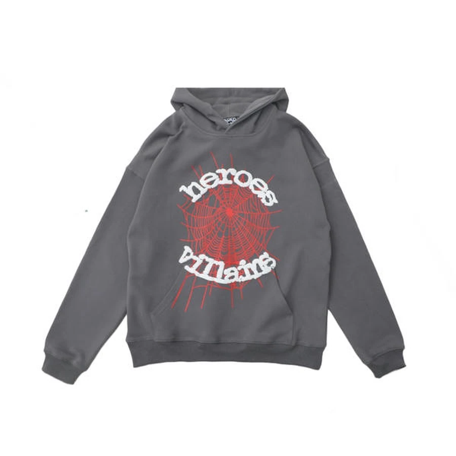 Sp5der Grey Heroes Villains Spider Hoodie