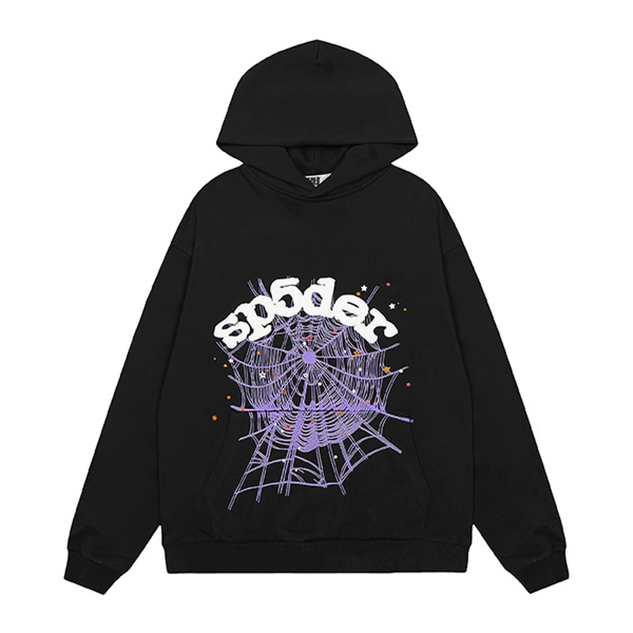 Sp5der Black Web Graphic Hoodie 4