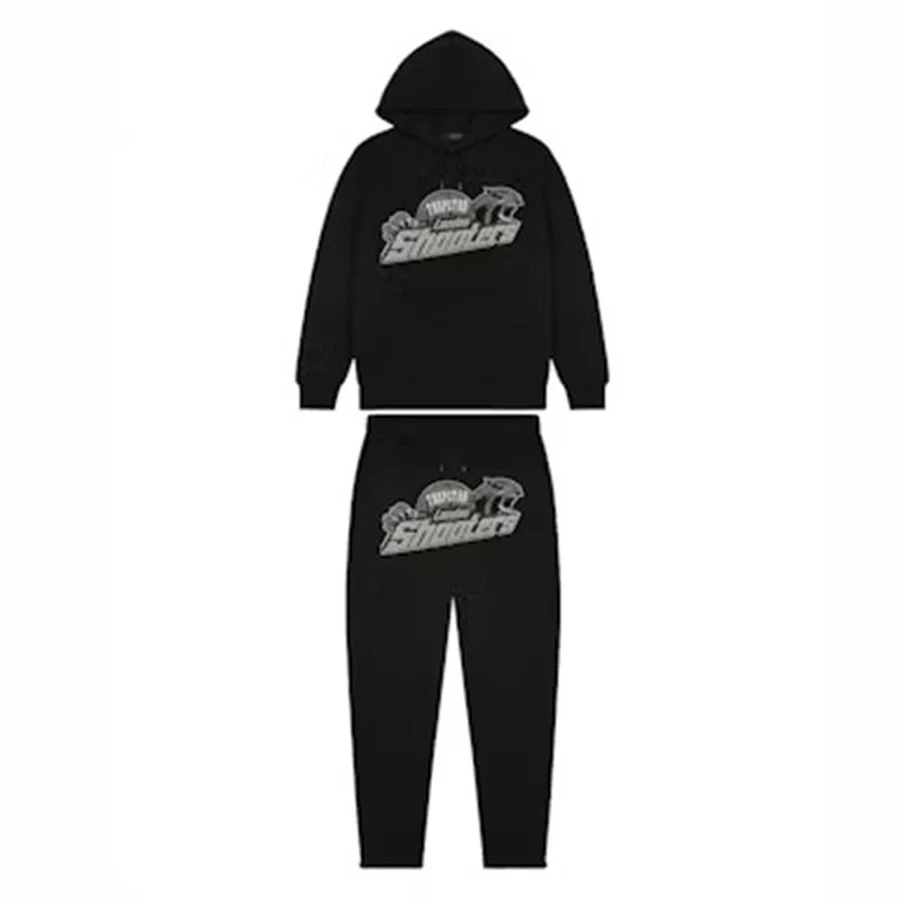 Grey Grey Tracksuit Lime Accents Tracksuit — Black