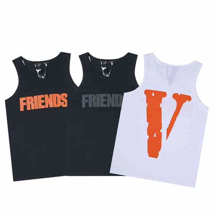 VLONE Black, White Graphic Tank Tops T-Shirt
