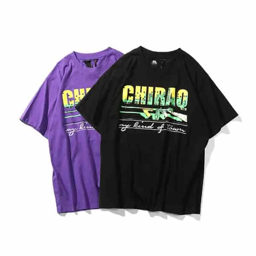 VLONE Purple, Black Chiraq Submachine Gun Graphic T-Shirt