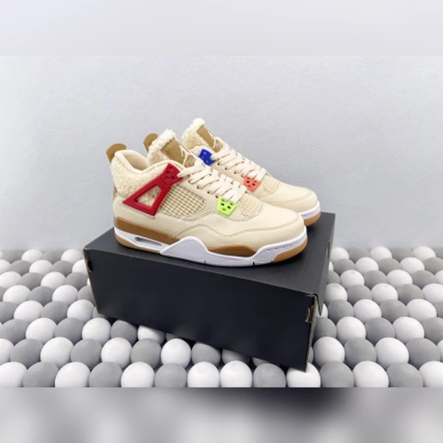 Jordan 4 Cream Red Lime Blue