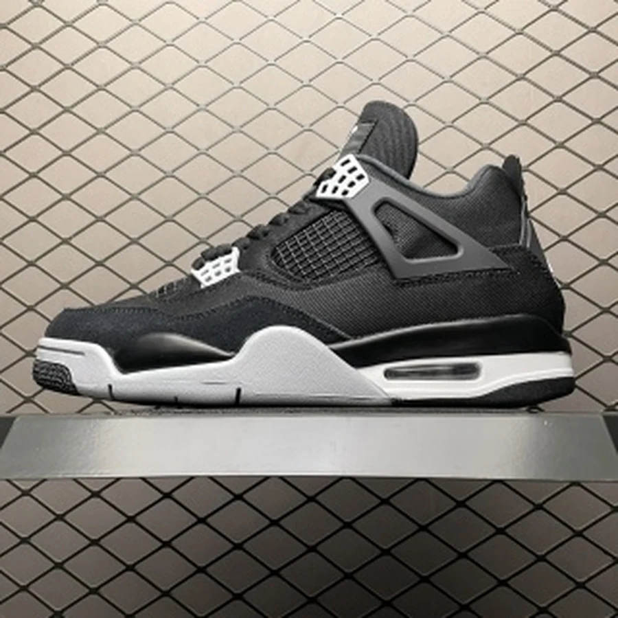 Jordan 4 Black Canvas White Grey — Gallery