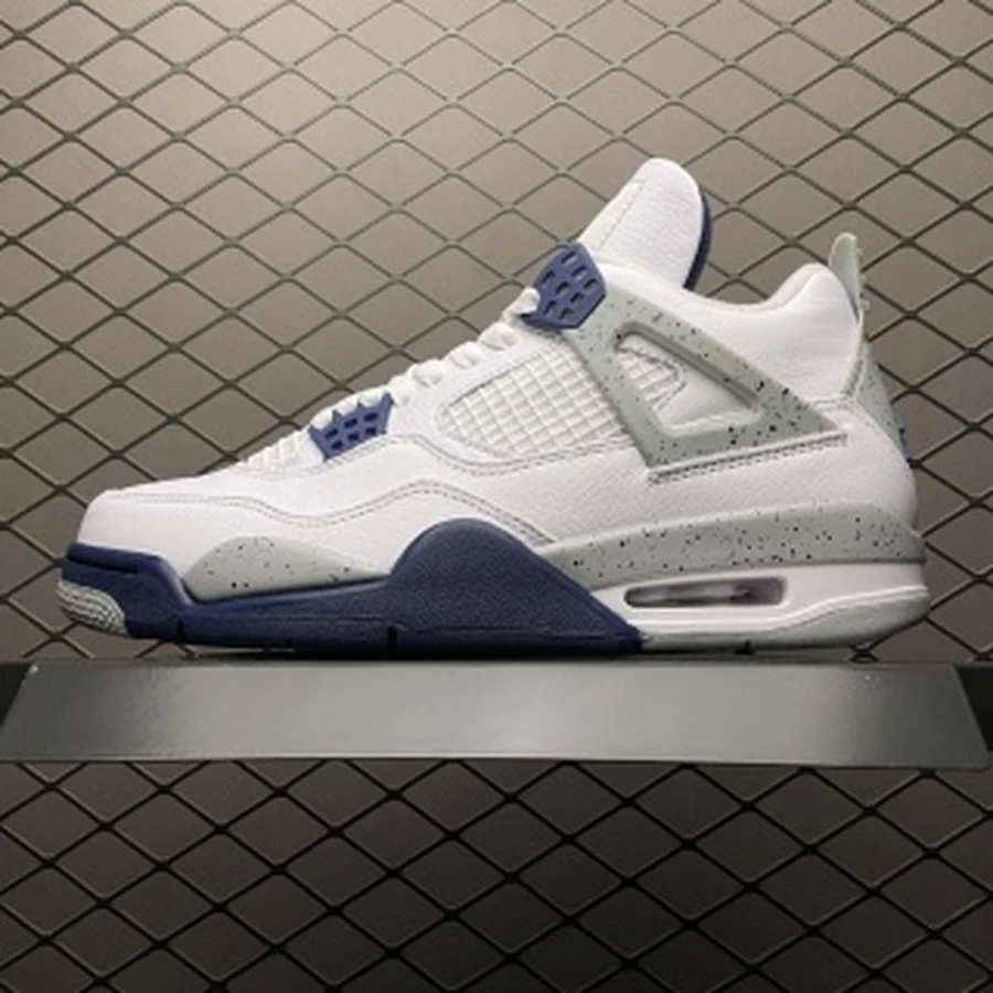 Jordan 4 White Midnight Navy Grey