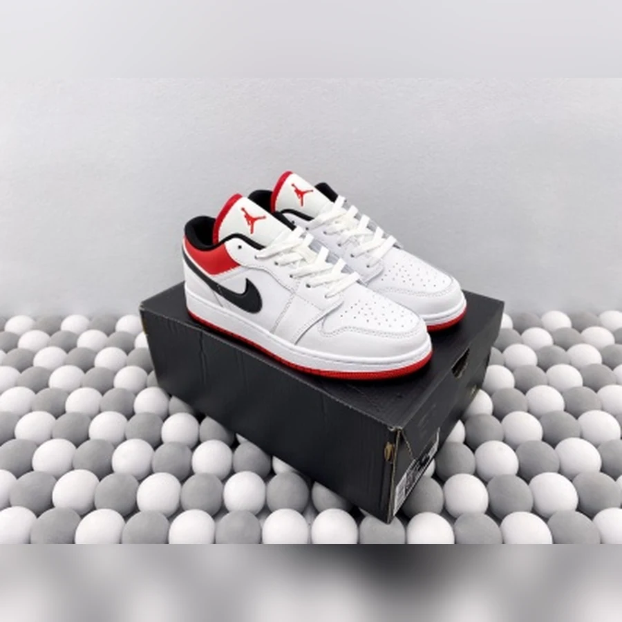 Jordan 1 Low White Black Red White Gym Red — Gallery