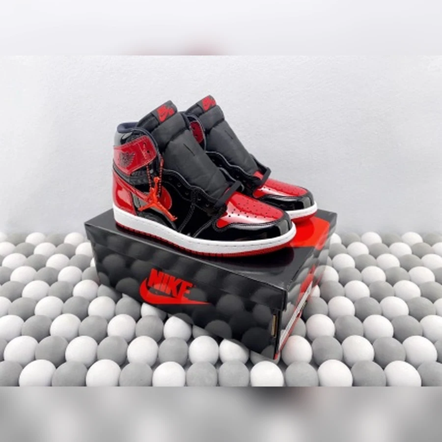 Jordan 1 High Patent Black Red