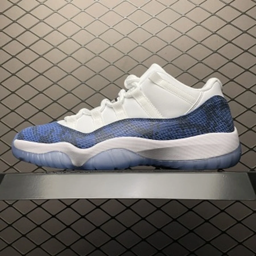 Jordan 11 White Navy Snakeskin