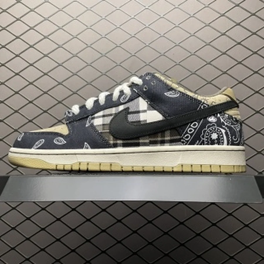 Nike Dunk Low Black Tan Paisley Plaid