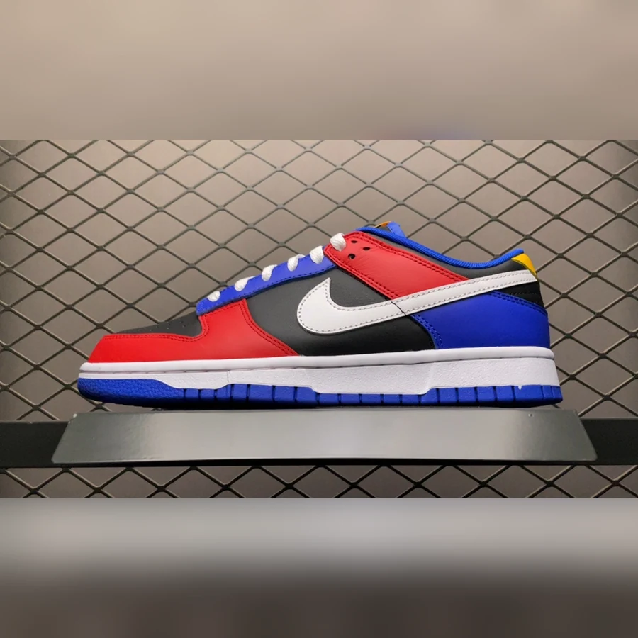 Nike Dunk Low Black Red Royal Blue